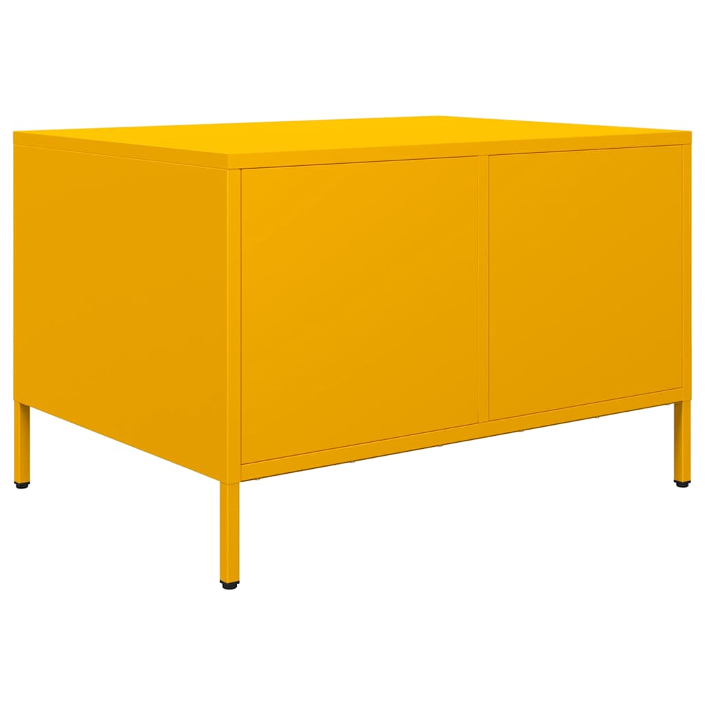 Coffee Table Mustard Yellow 68,5x50x43,5 cm Cold-rolled Steel