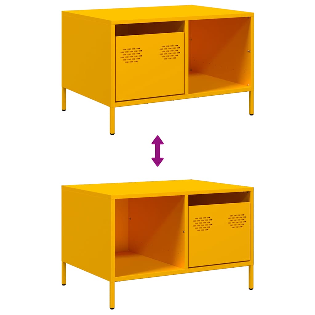 Coffee Table Mustard Yellow 68,5x50x43,5 cm Cold-rolled Steel