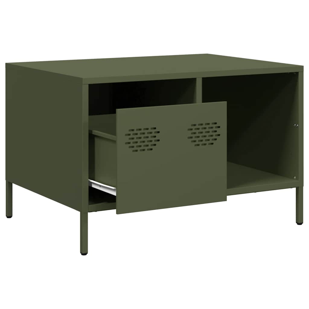 Coffee Table Olive Green 68,5x50x43,5 cm Cold-rolled Steel
