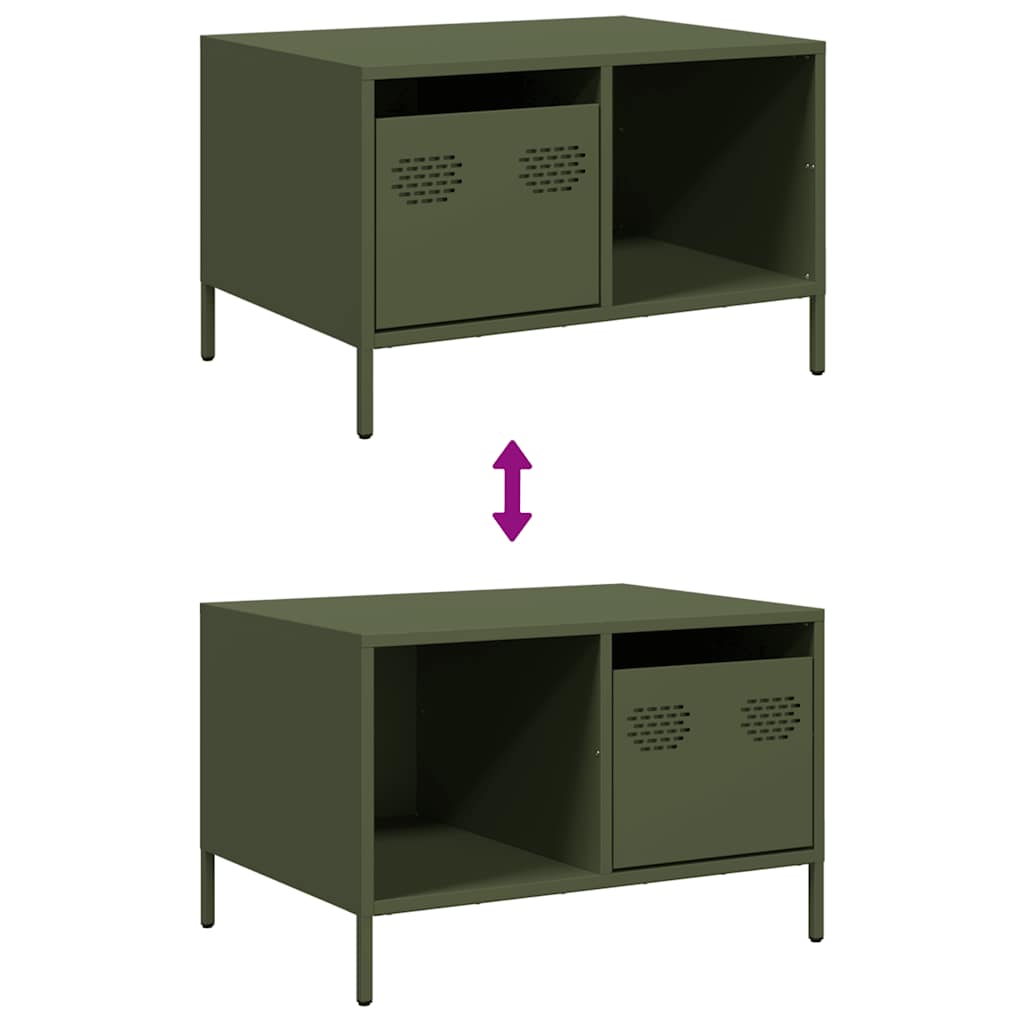 Coffee Table Olive Green 68,5x50x43,5 cm Cold-rolled Steel