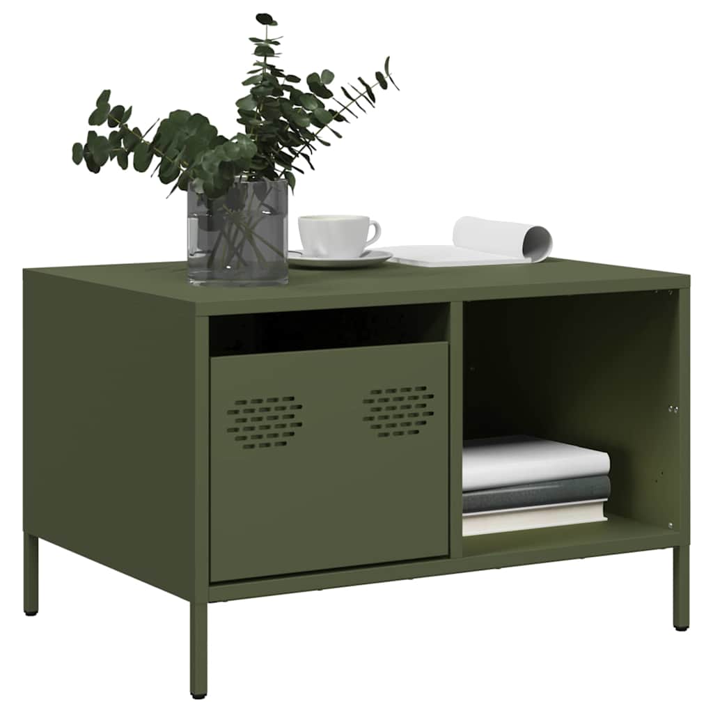 Coffee Table Olive Green 68,5x50x43,5 cm Cold-rolled Steel