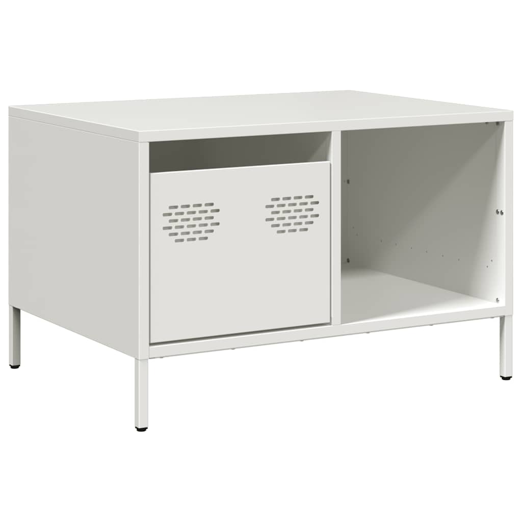 Coffee Table White 68,5x50x43,5 cm Cold-rolled Steel
