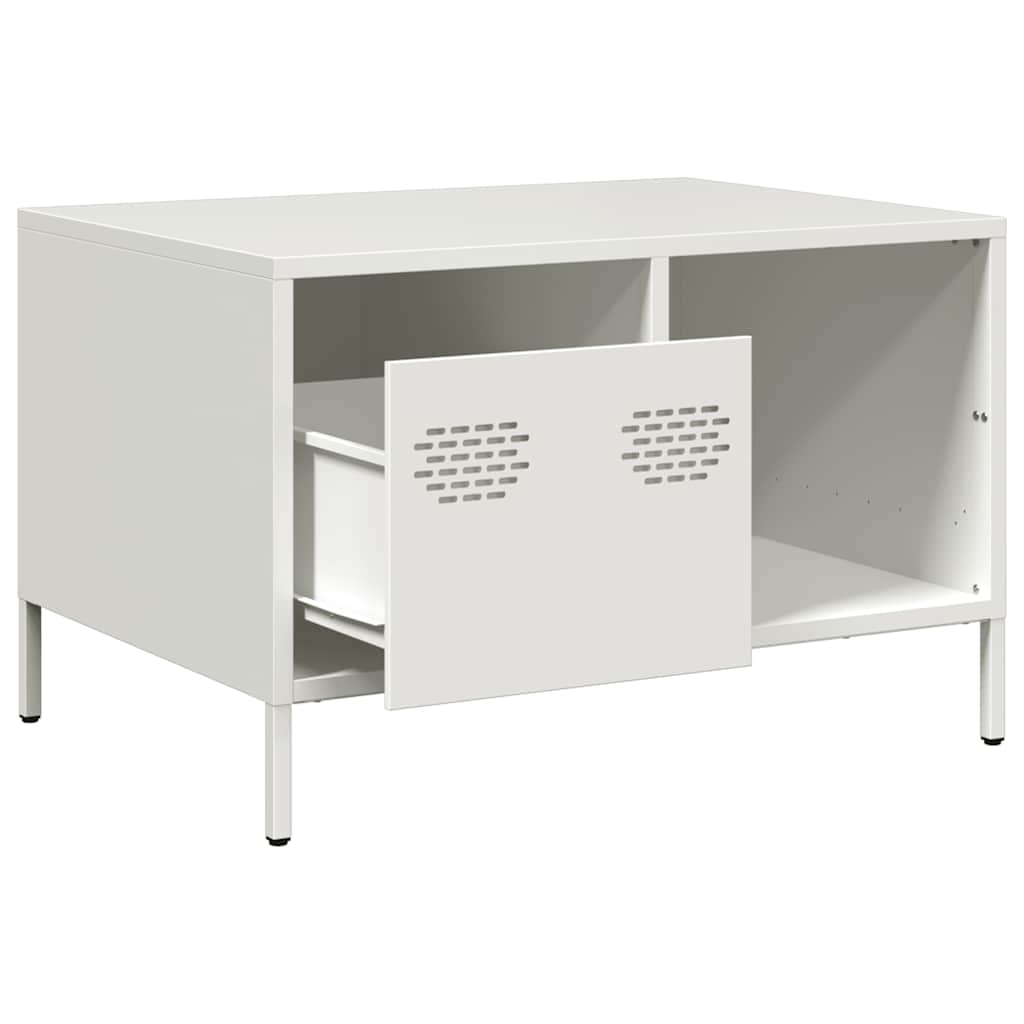 Coffee Table White 68,5x50x43,5 cm Cold-rolled Steel