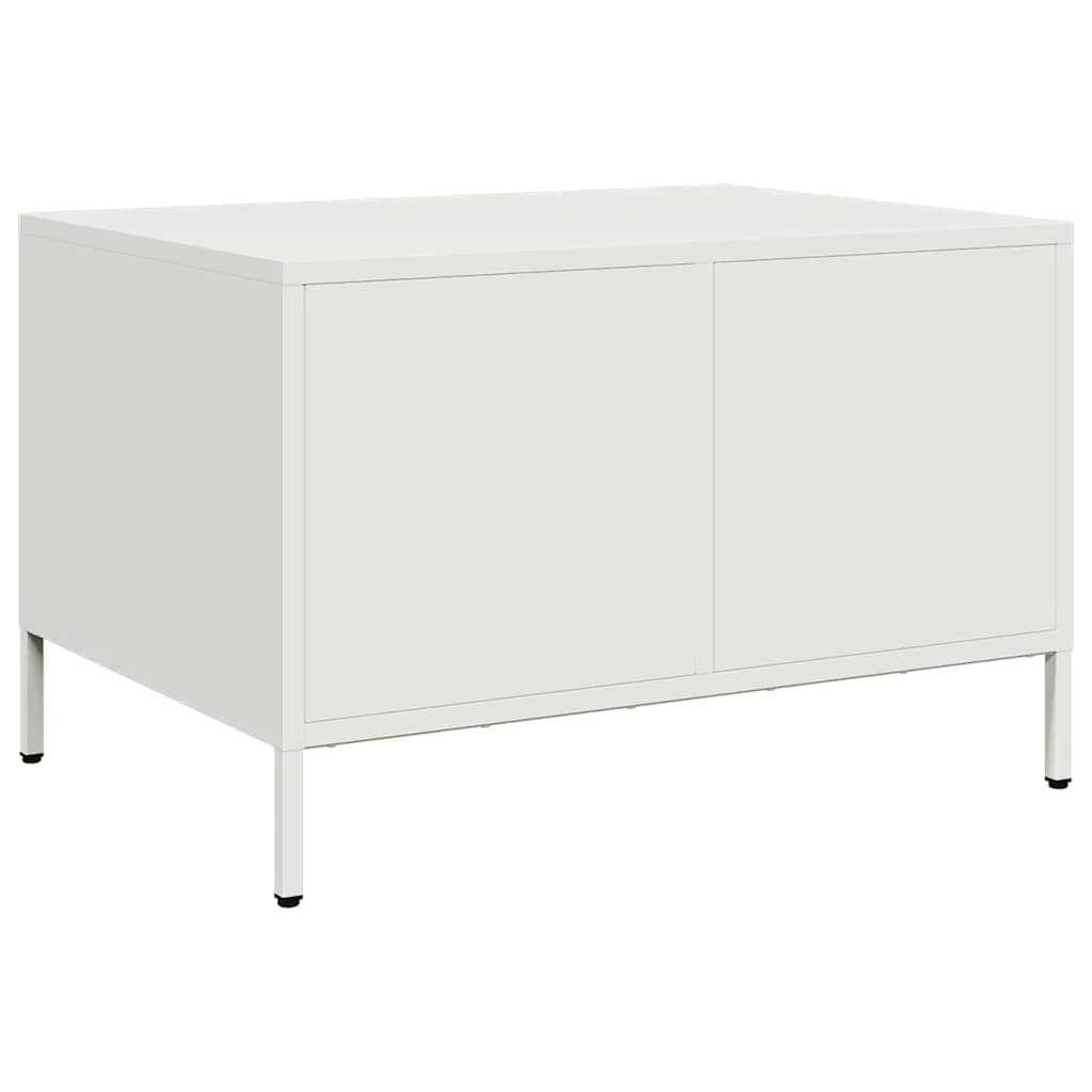 Coffee Table White 68,5x50x43,5 cm Cold-rolled Steel