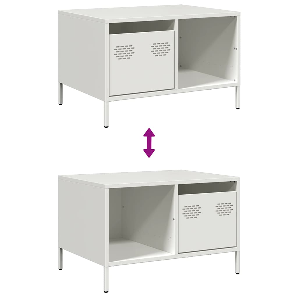 Coffee Table White 68,5x50x43,5 cm Cold-rolled Steel