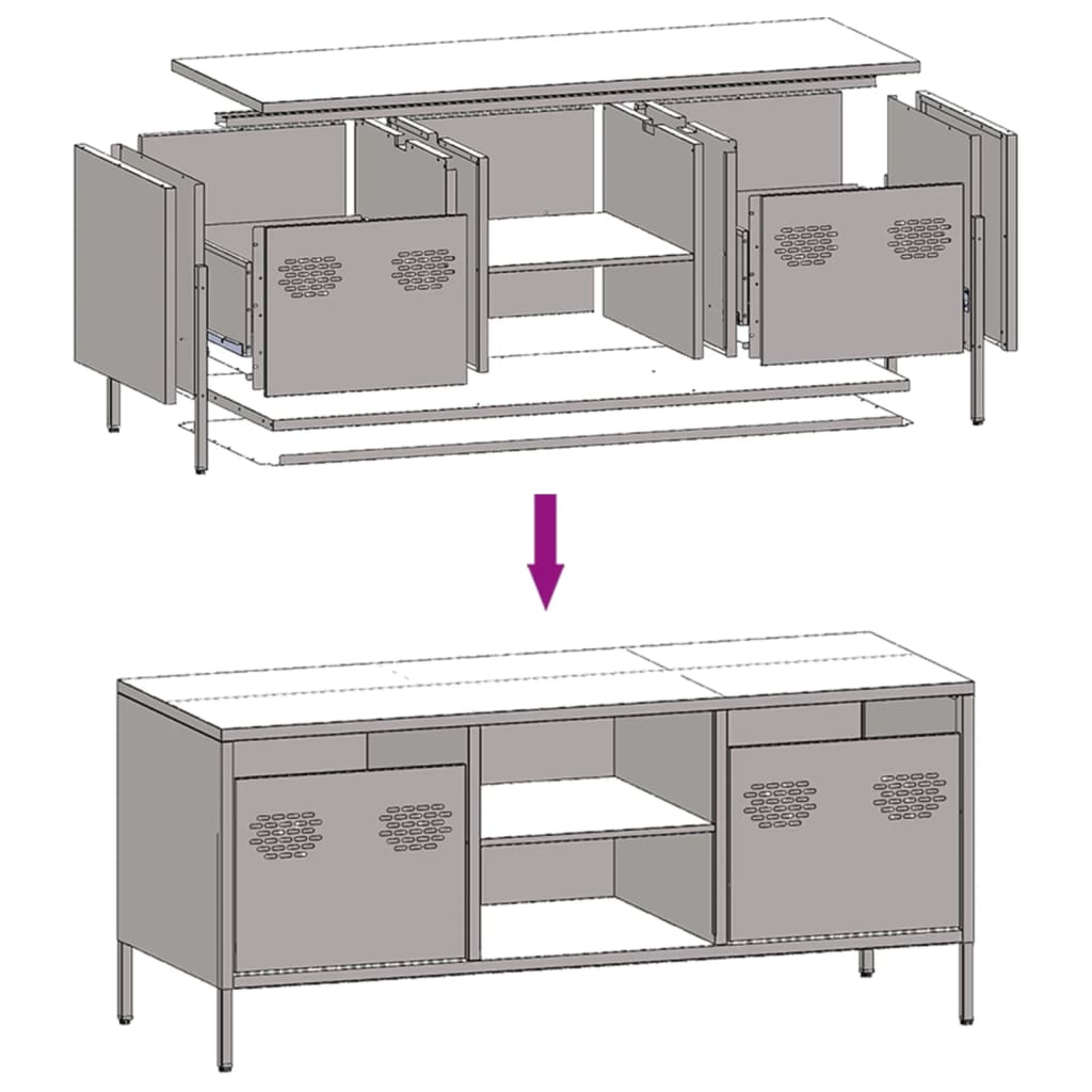 TV Cabinet Anthracite 101,5x39x43,5 cm Cold-rolled Steel