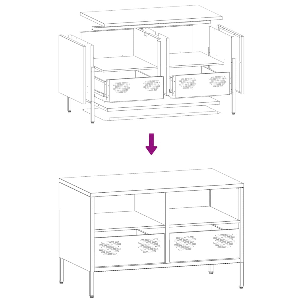TV Cabinet Black 68x39x43,5 cm Cold-rolled Steel