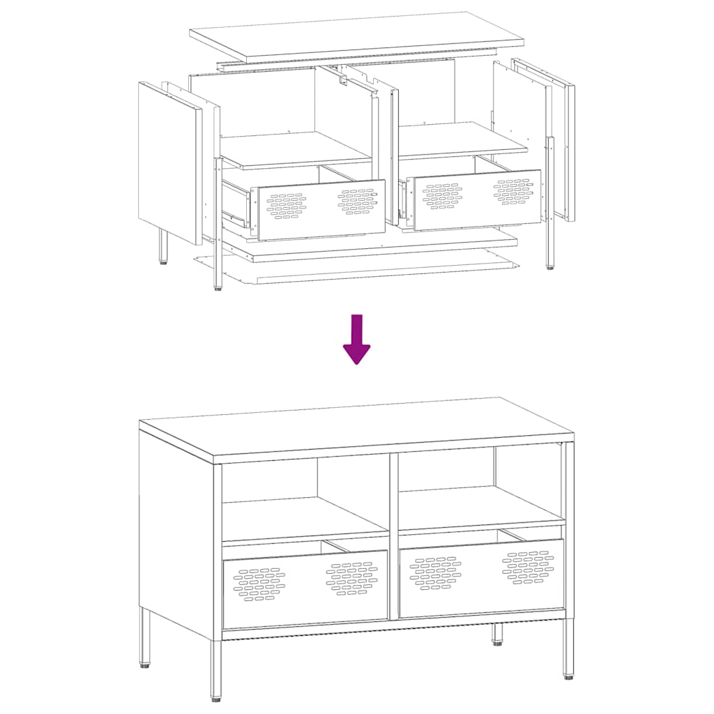 TV Cabinet Pink 68x39x43,5 cm Cold-rolled Steel
