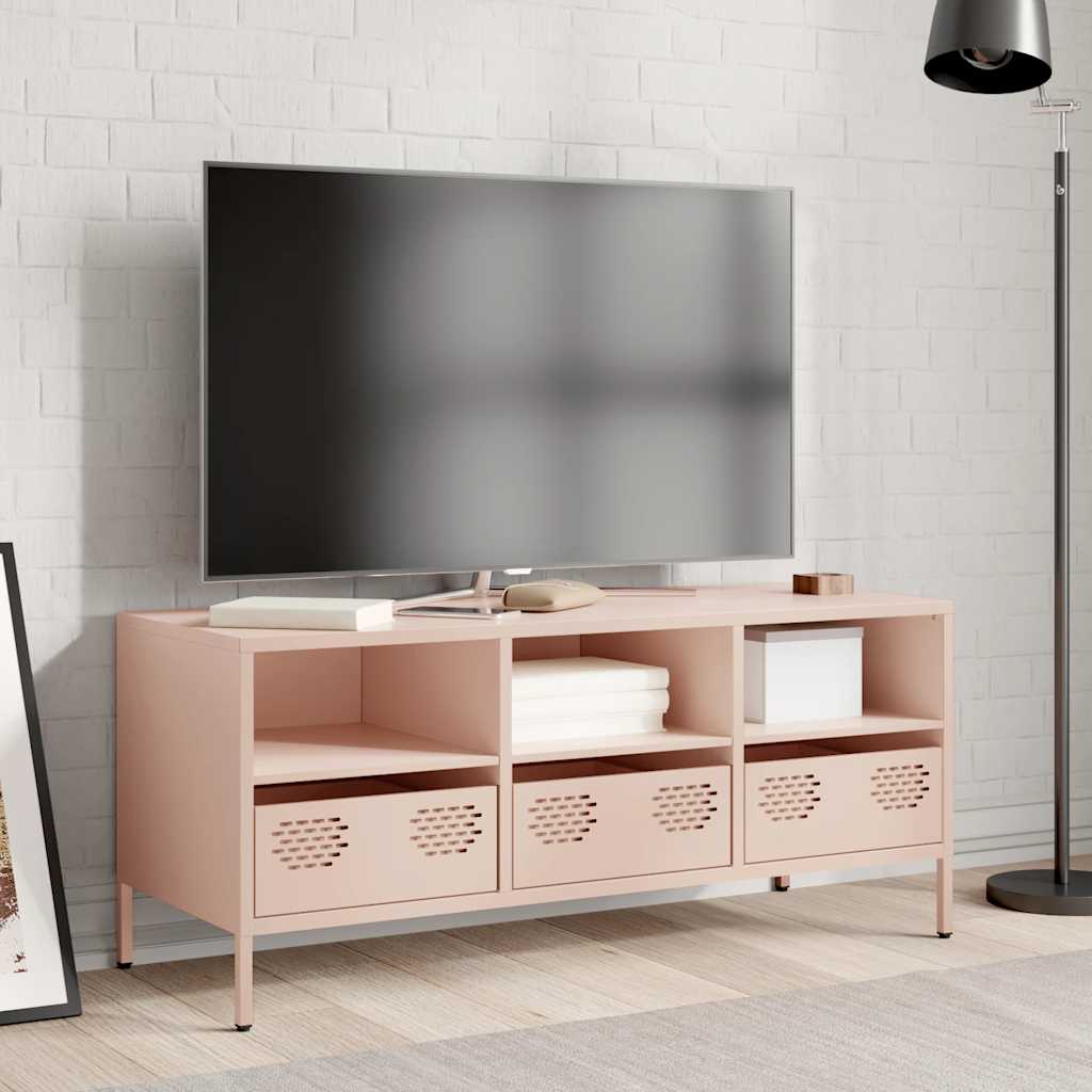 TV Cabinet Pink 101,5x39x43,5 cm Cold-rolled Steel