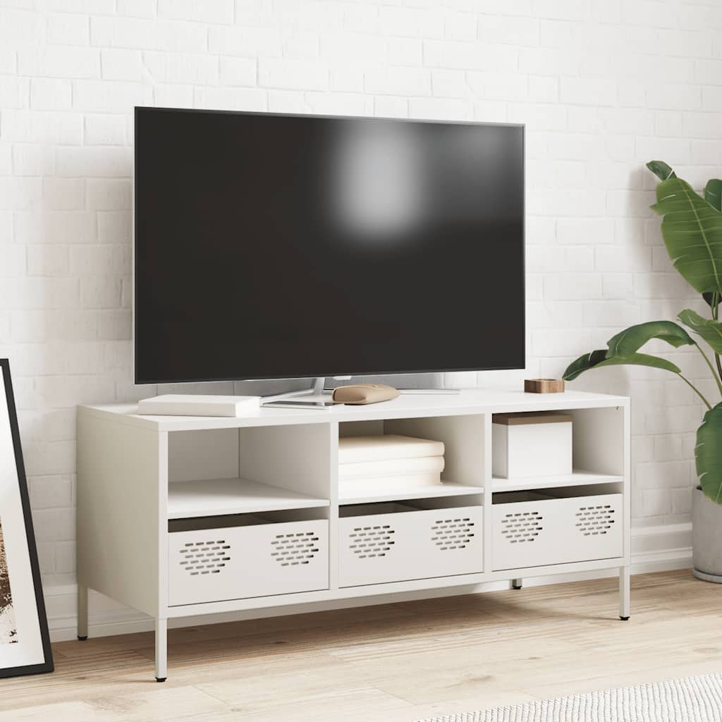 TV Cabinet White 101,5x39x43,5 cm Cold-rolled Steel