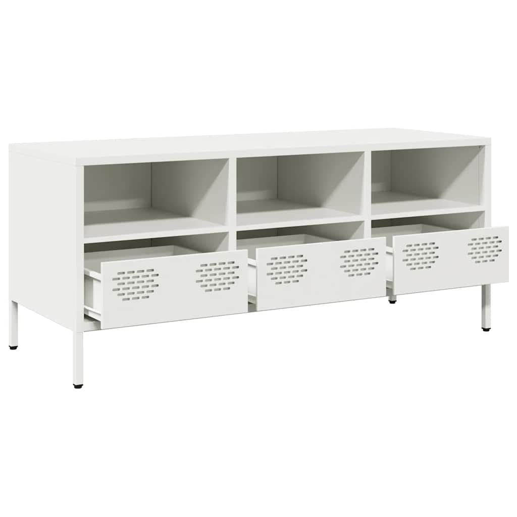 TV Cabinet White 101,5x39x43,5 cm Cold-rolled Steel
