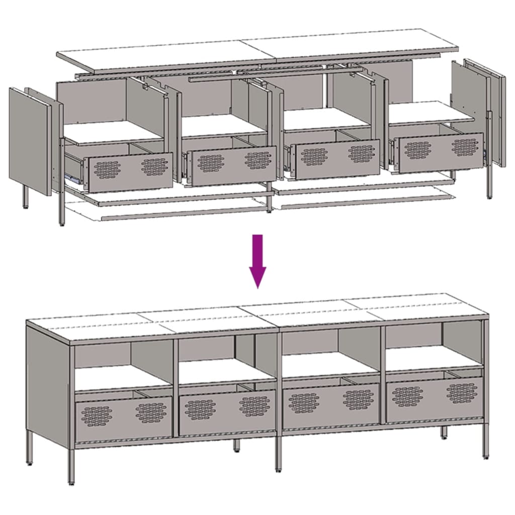 TV Cabinet Anthracite 135x39x43,5 cm Cold-rolled Steel