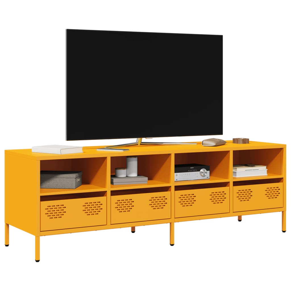 TV Cabinet Mustard Yellow 135x39x43,5 cm Cold-rolled Steel