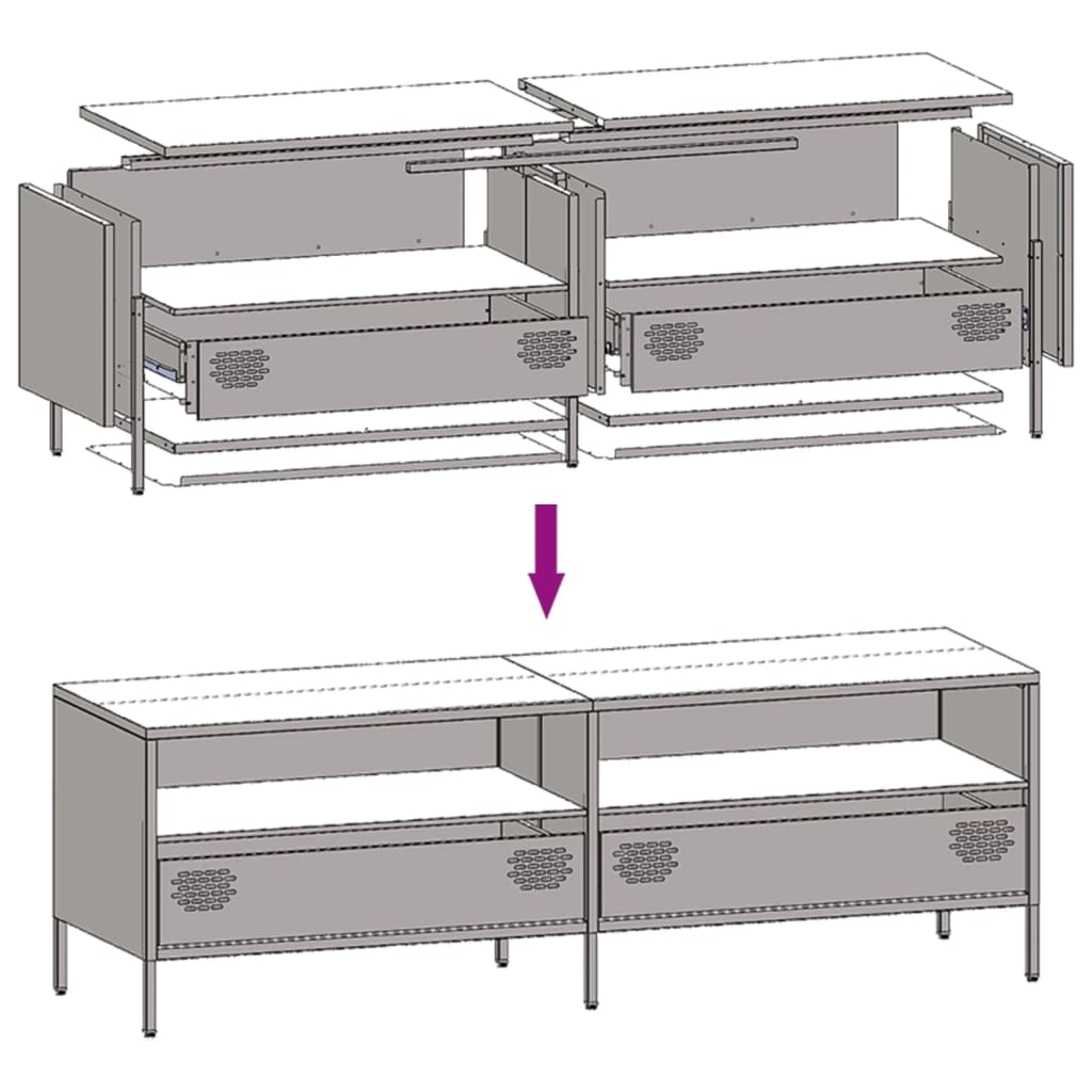 TV Cabinet Anthracite 135x39x43,5 cm Cold-rolled Steel