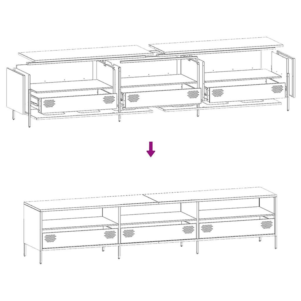 TV Cabinet Anthracite 202x39x43,5 cm Cold-rolled Steel