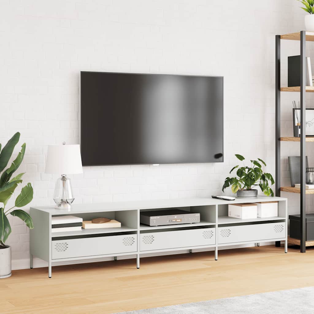 TV Cabinet White 202x39x43,5 cm Cold-rolled Steel
