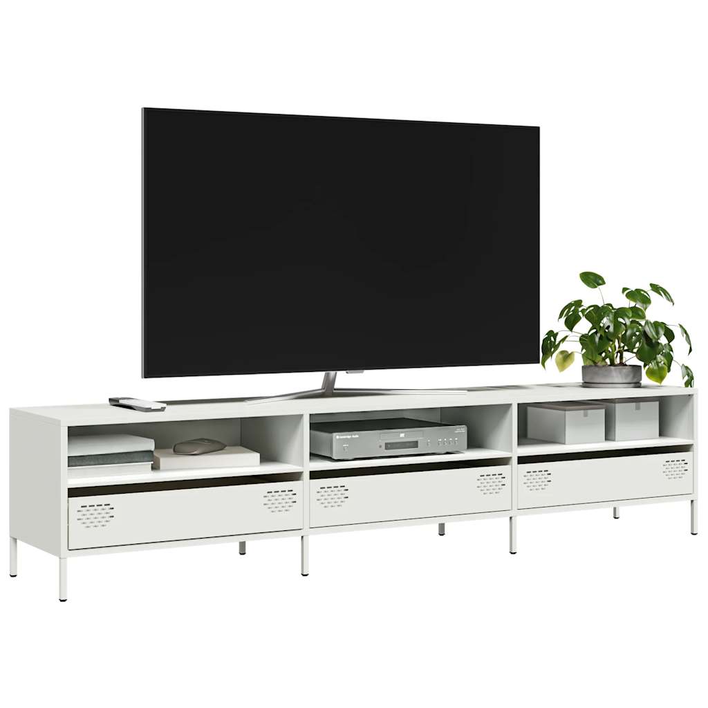 TV Cabinet White 202x39x43,5 cm Cold-rolled Steel