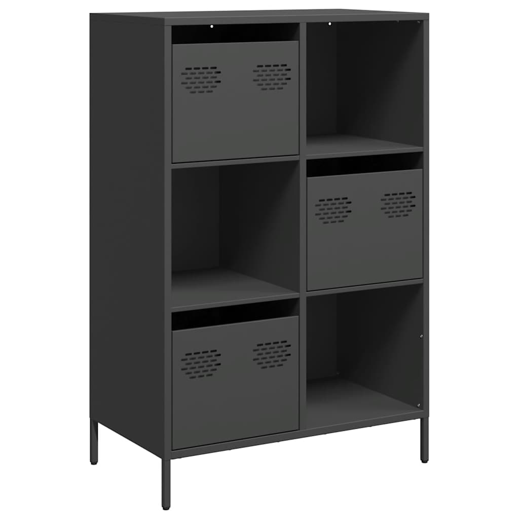 Highboard Black 68x39x103,5 cm Steel