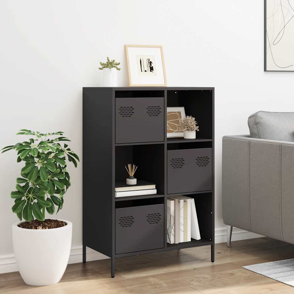 Highboard Black 68x39x103,5 cm Steel
