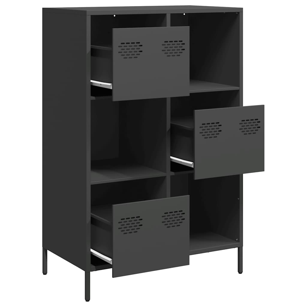 Highboard Black 68x39x103,5 cm Steel