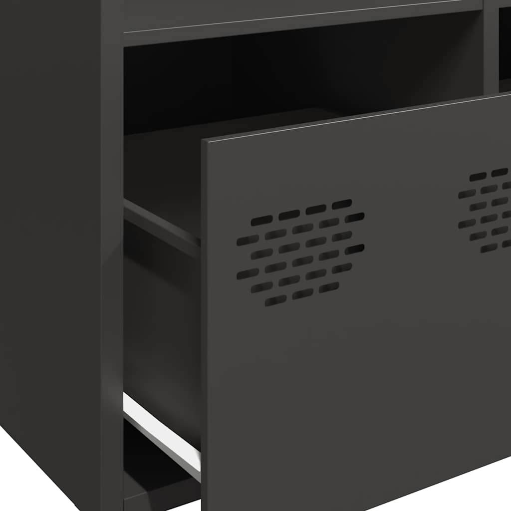 Highboard Black 68x39x103,5 cm Steel