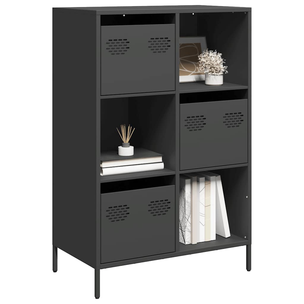 Highboard Black 68x39x103,5 cm Steel