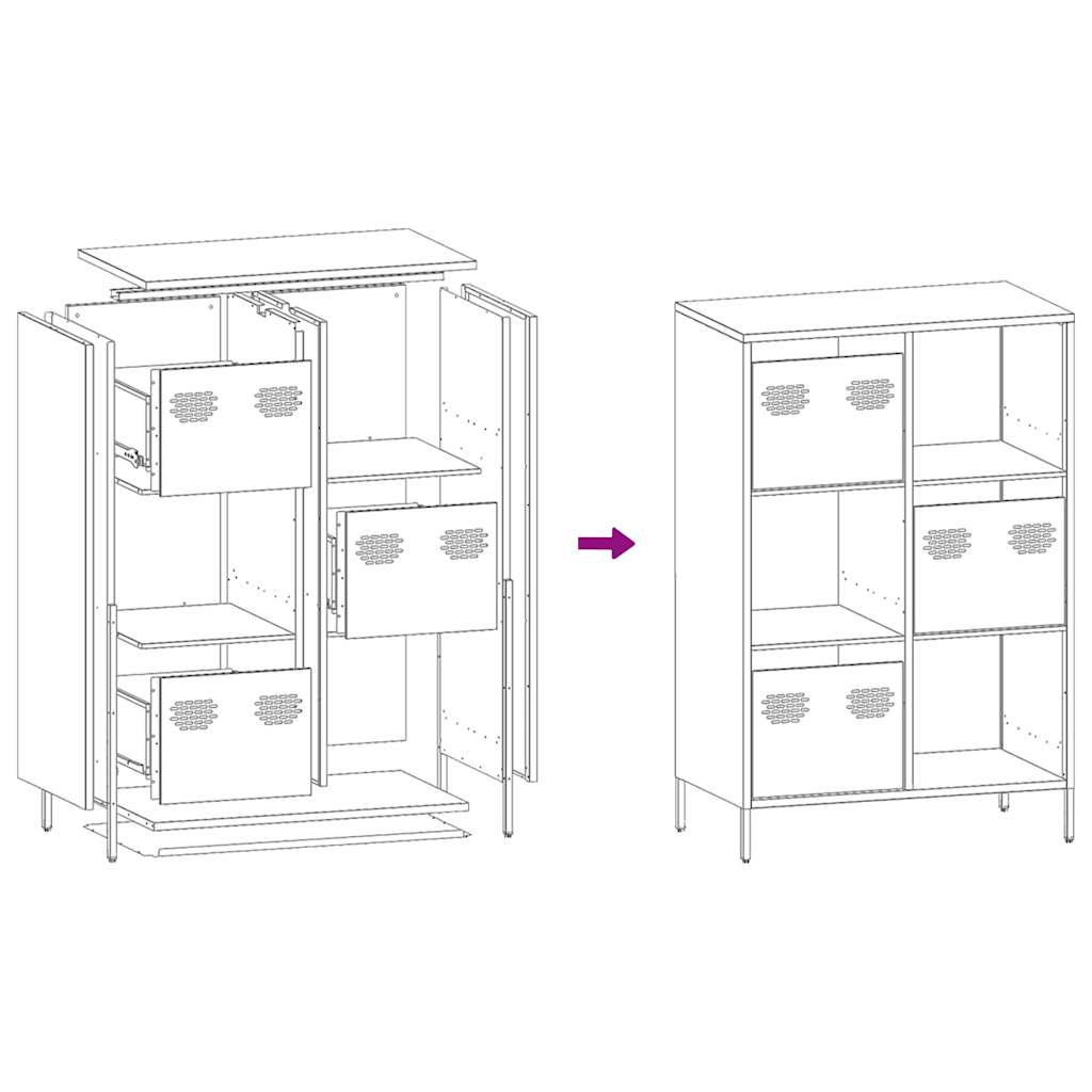 Highboard Pink 68x39x103,5 cm Steel