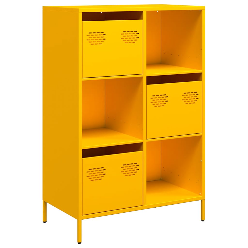 Highboard Mustard Yellow 68x39x103,5 cm Steel