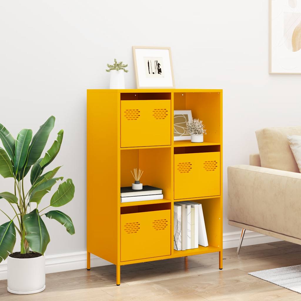 Highboard Mustard Yellow 68x39x103,5 cm Steel