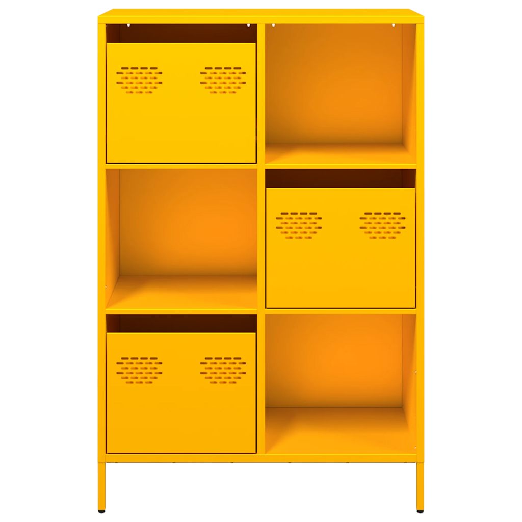 Highboard Mustard Yellow 68x39x103,5 cm Steel