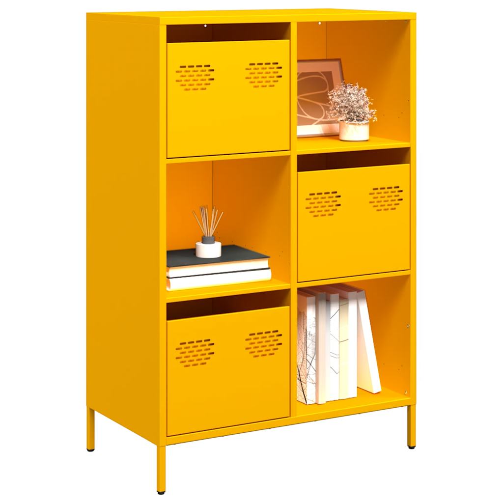 Highboard Mustard Yellow 68x39x103,5 cm Steel