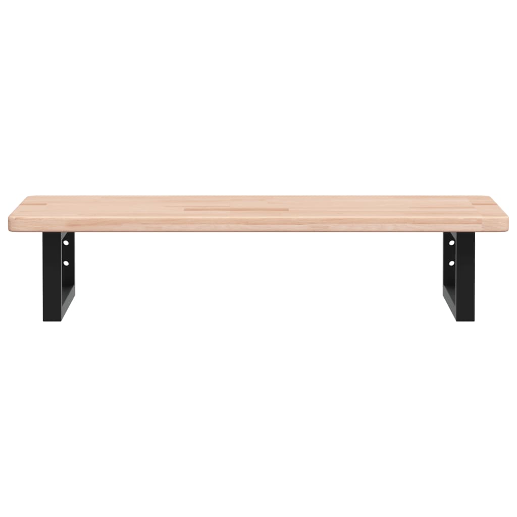 Basin Shelf Wall Mounted Steel and Solid Wood Oak