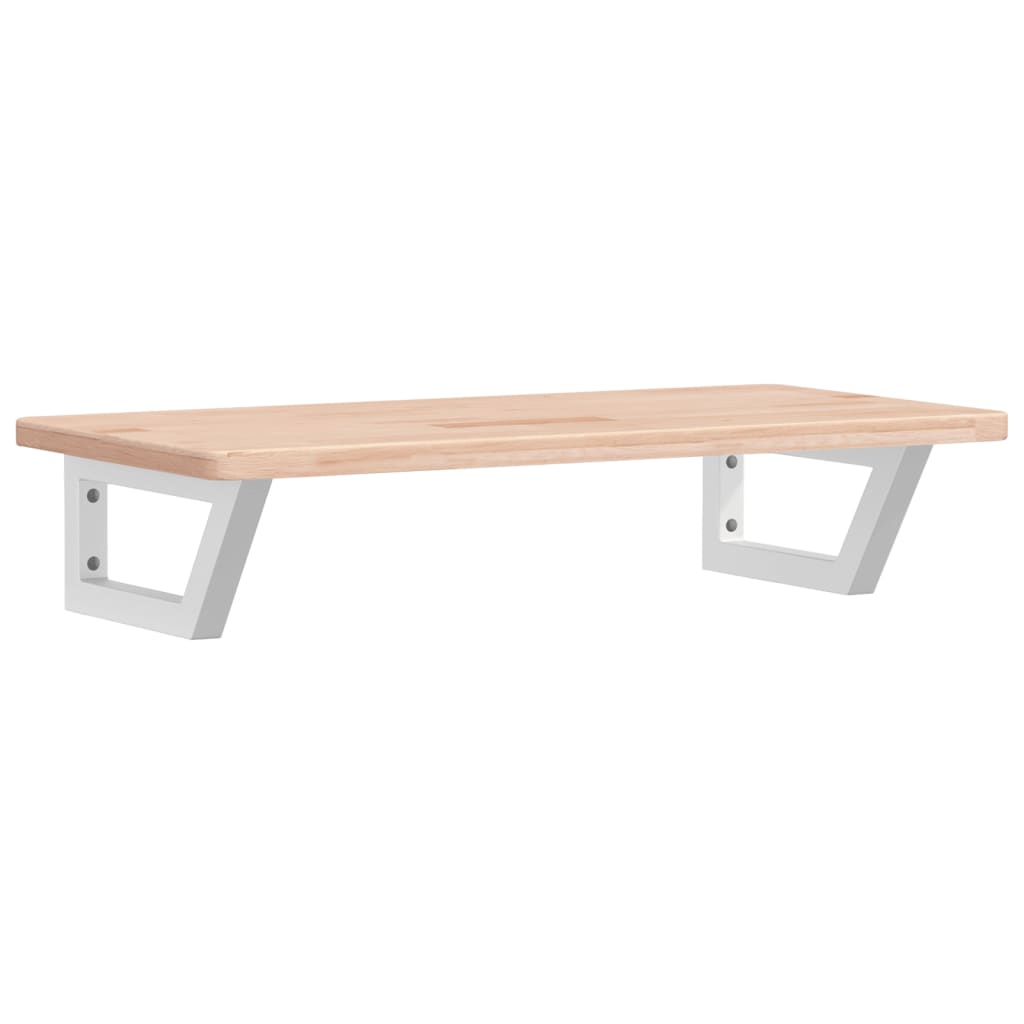 Basin Shelf Wall Mounted Steel and Solid Wood Oak