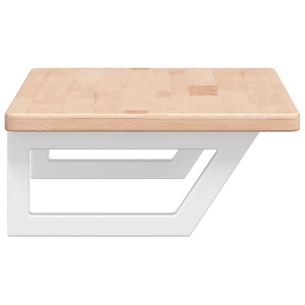 Basin Shelf Wall Mounted Steel and Solid Wood Oak