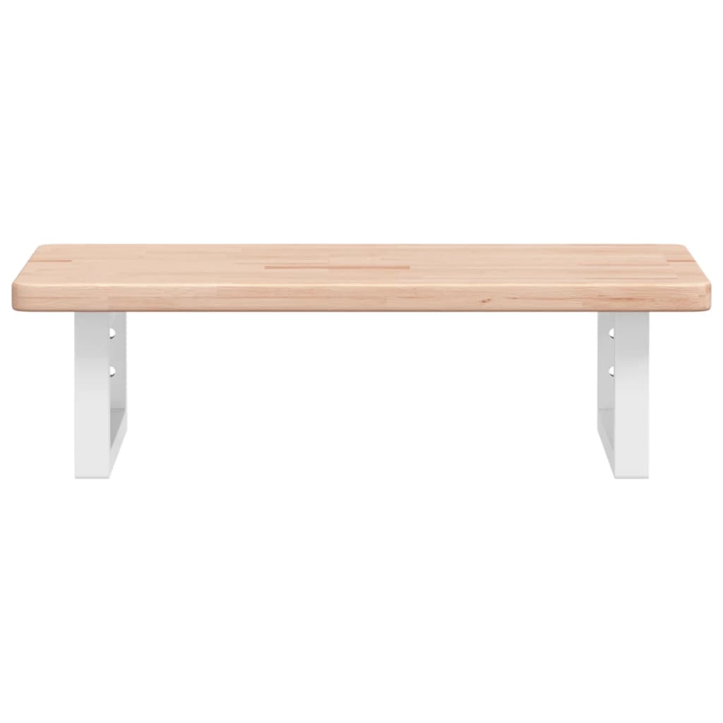 Basin Shelf Wall Mounted Steel and Solid Wood Oak