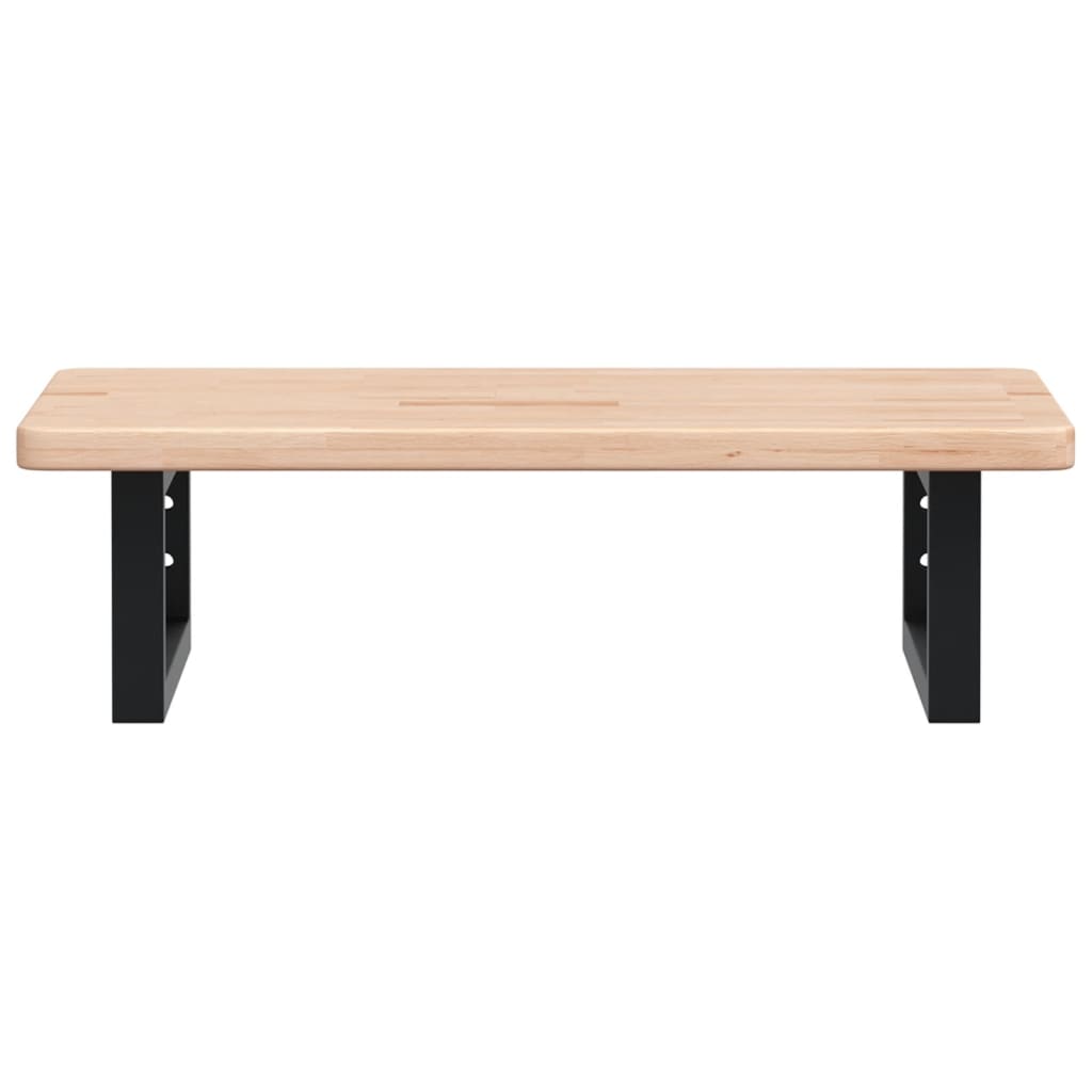 Basin Shelf Wall Mounted Steel and Solid Wood Oak