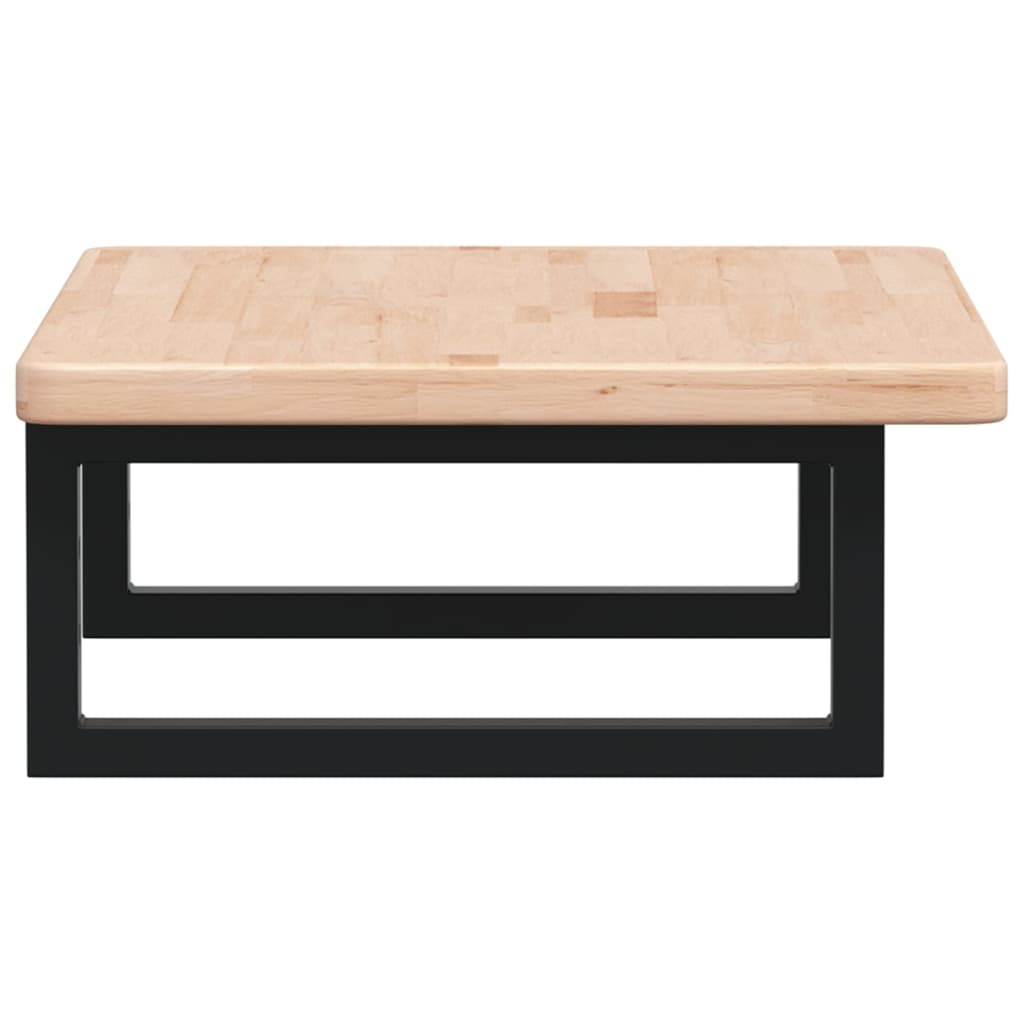 Basin Shelf Wall Mounted Steel and Solid Wood Oak