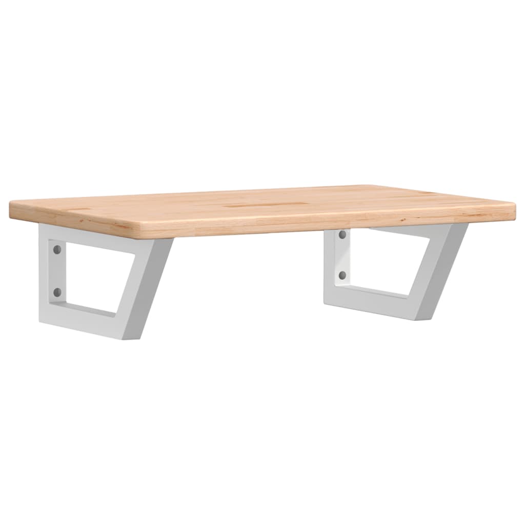 Basin Shelf Wall Mounted Steel and Solid Wood Oak