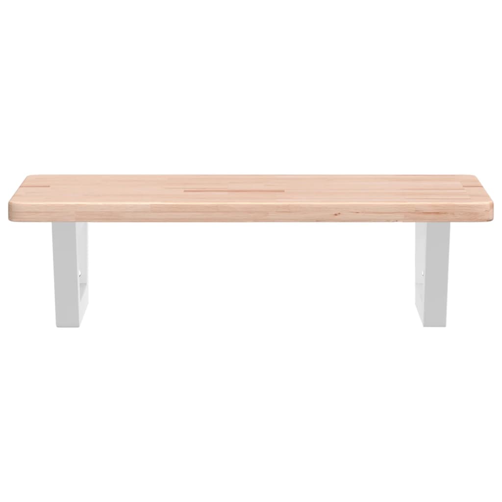 Basin Shelf Wall Mounted Steel and Solid Wood Oak