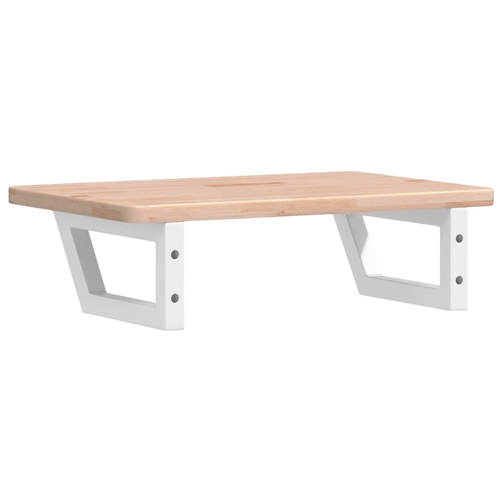 Basin Shelf Wall Mounted Steel and Solid Wood Oak