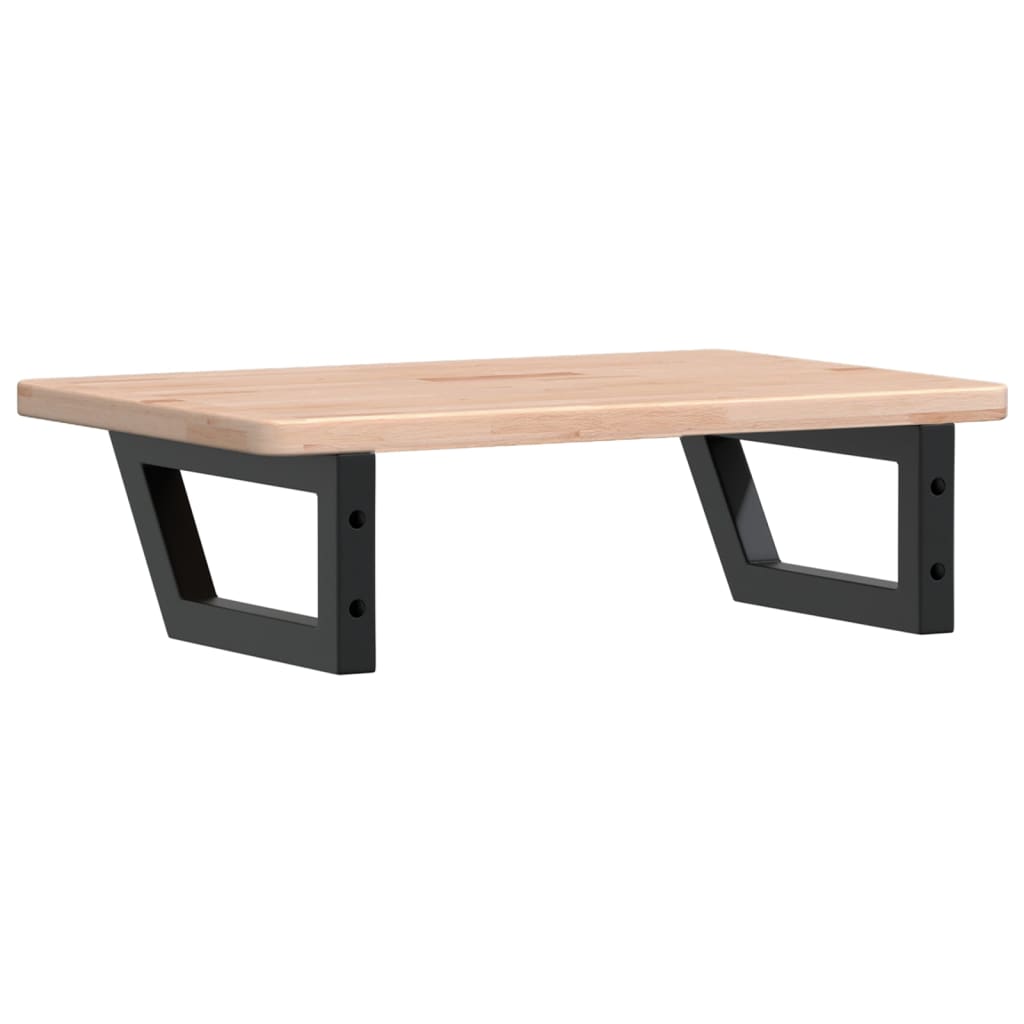 Basin Shelf Wall Mounted Steel and Solid Wood Oak