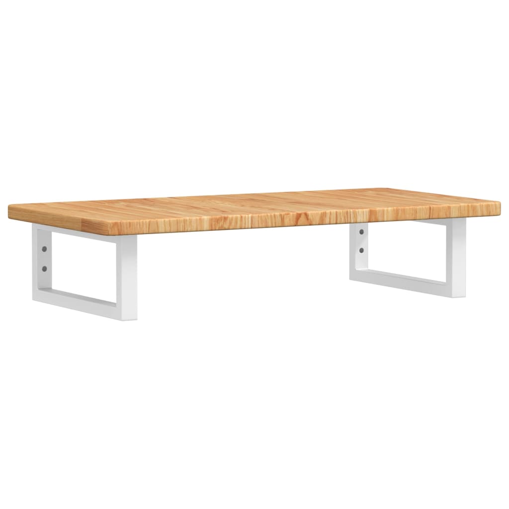 Basin Shelf Wall Mounted Steel and Solid Wood Oak