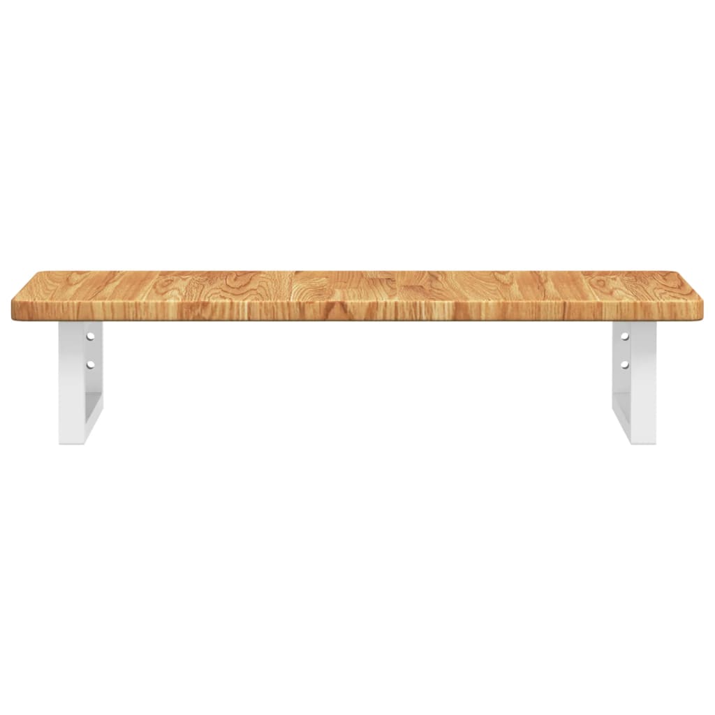 Basin Shelf Wall Mounted Steel and Solid Wood Oak