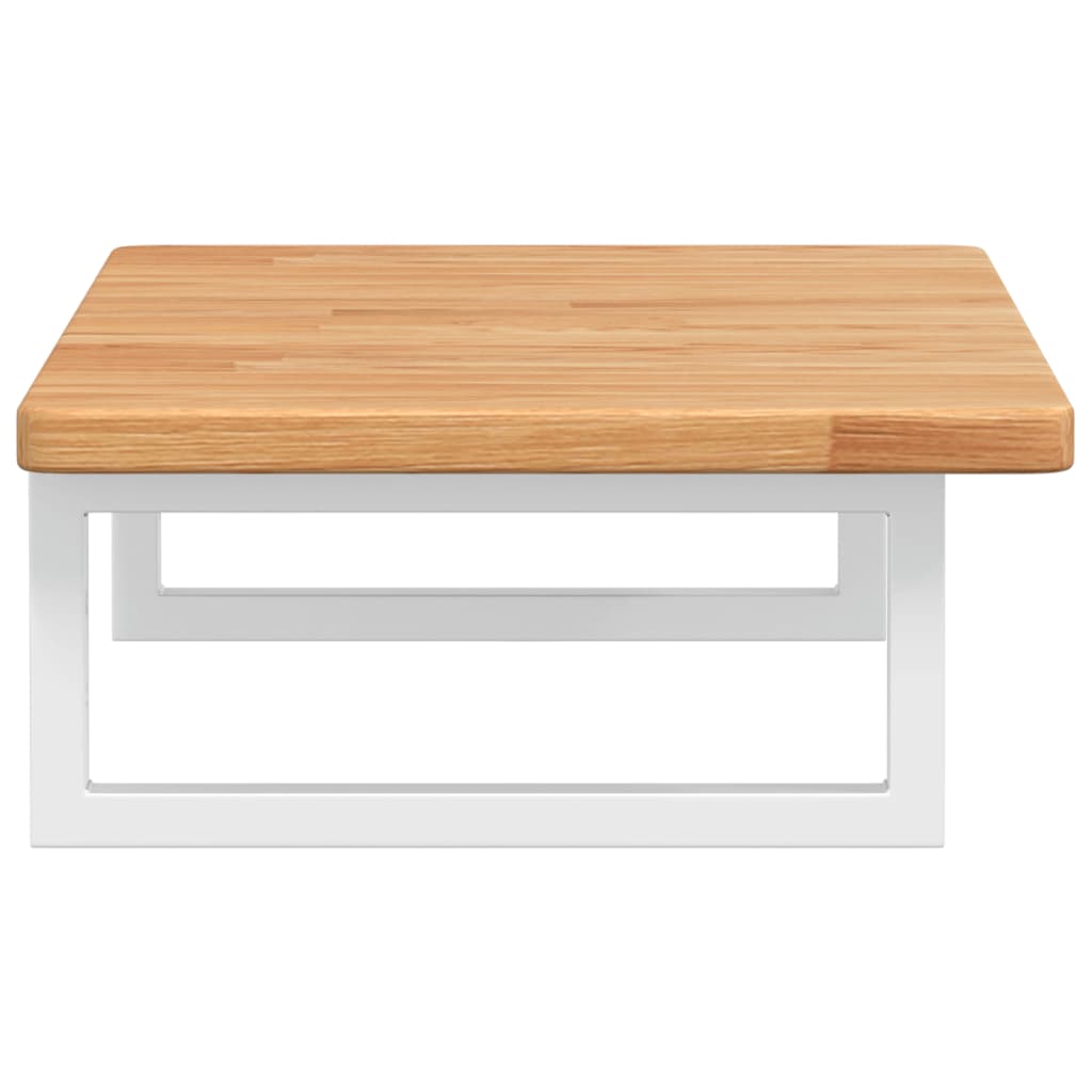 Basin Shelf Wall Mounted Steel and Solid Wood Oak