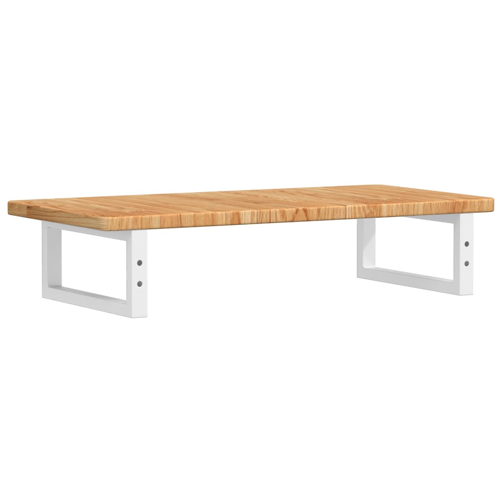 Basin Shelf Wall Mounted Steel and Solid Wood Oak