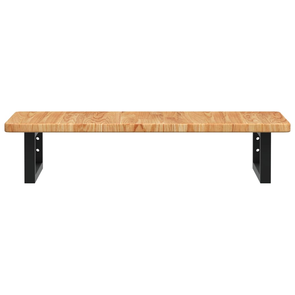 Basin Shelf Wall Mounted Steel and Solid Wood Oak