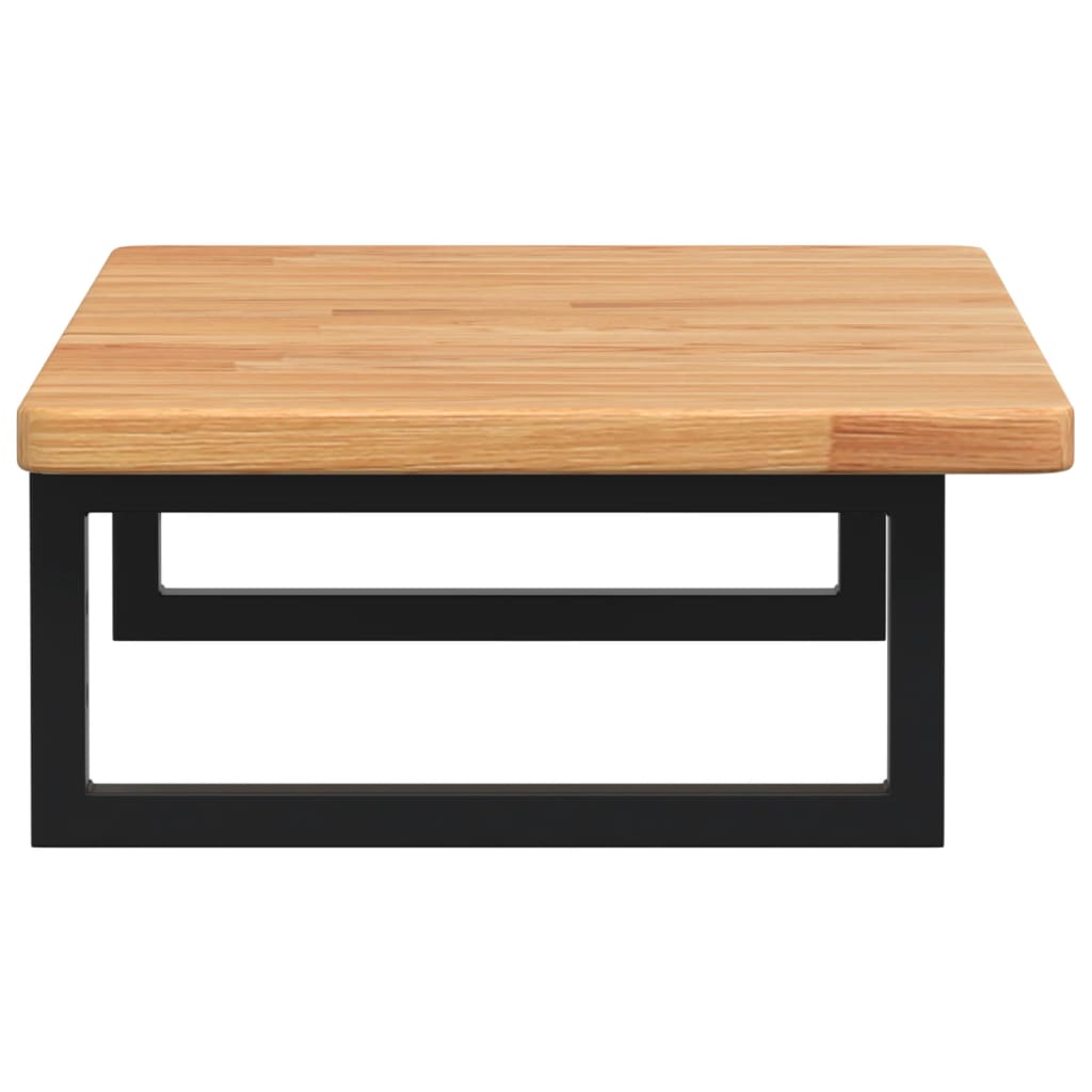 Basin Shelf Wall Mounted Steel and Solid Wood Oak