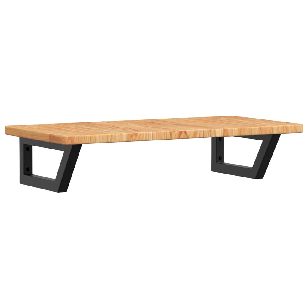 Basin Shelf Wall Mounted Steel and Solid Wood Oak