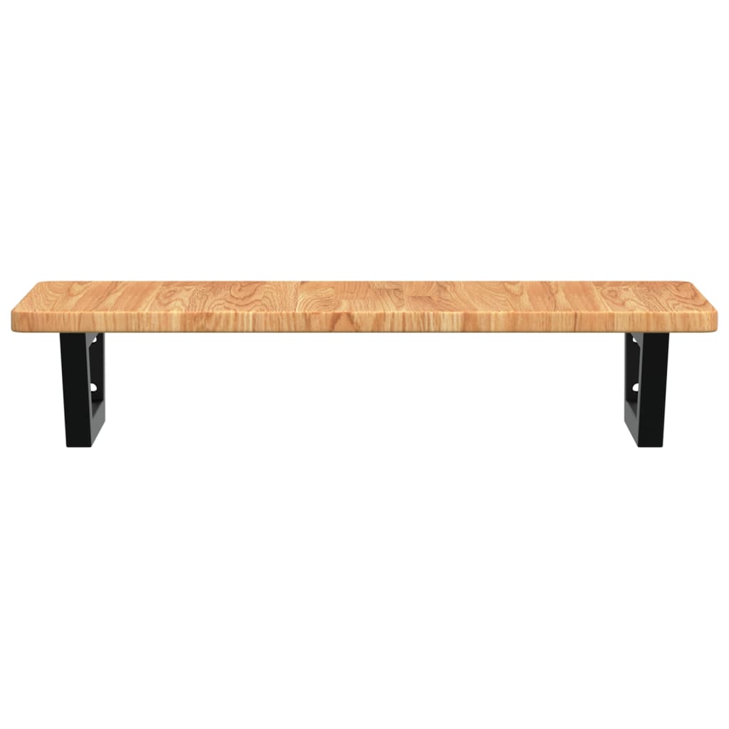 Basin Shelf Wall Mounted Steel and Solid Wood Oak