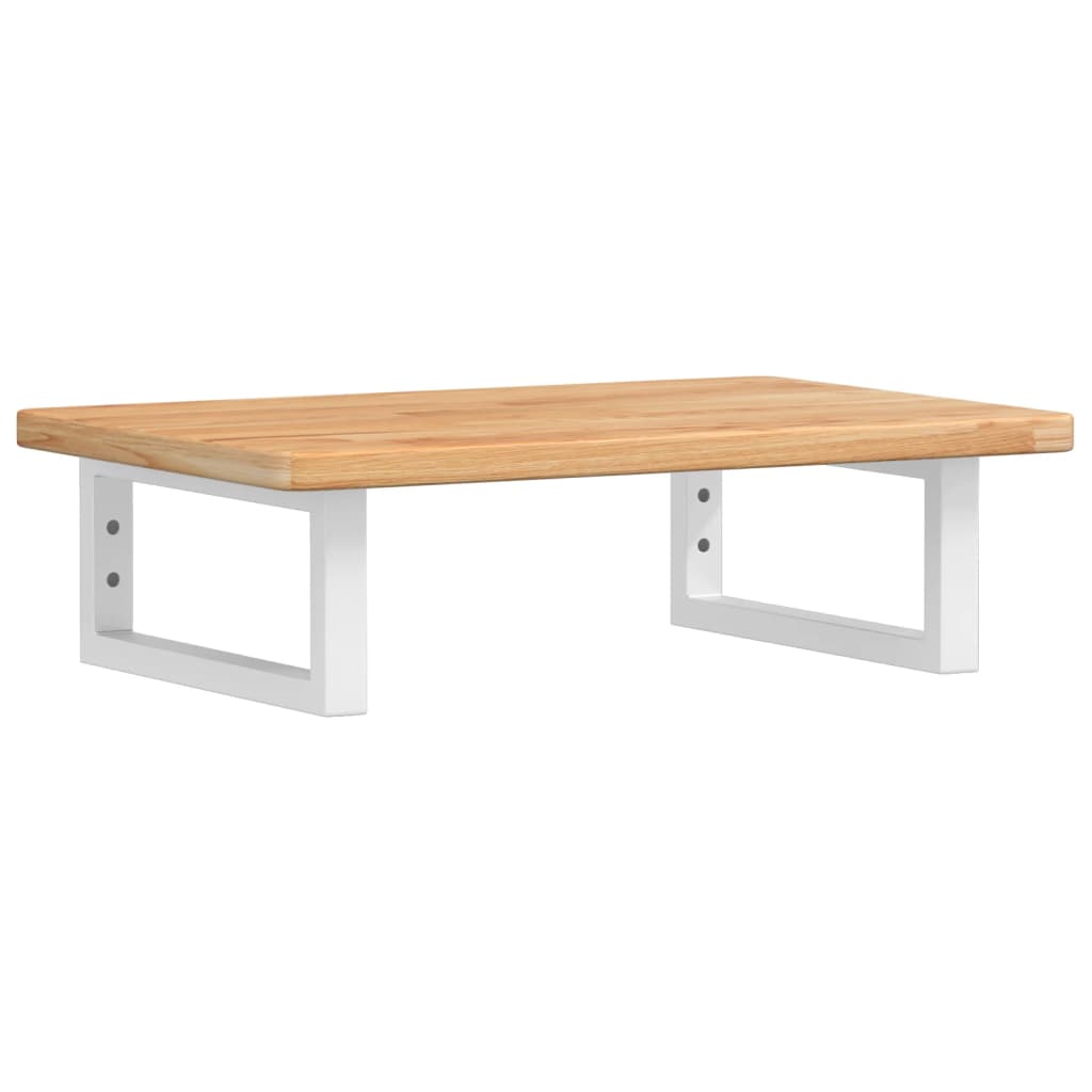 Basin Shelf Wall Mounted Steel and Solid Wood Oak